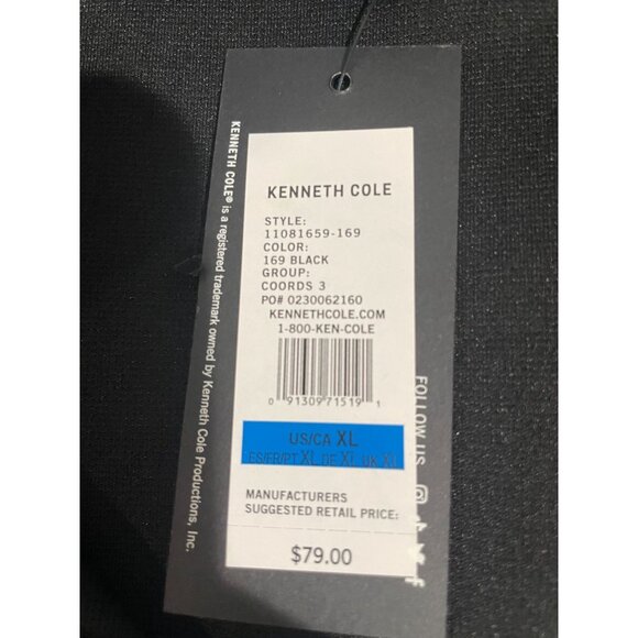 Kenneth Cole Black Sleeveless Zip Front Mock Neck Top XL Polyester Blend - Picture 6 of 11